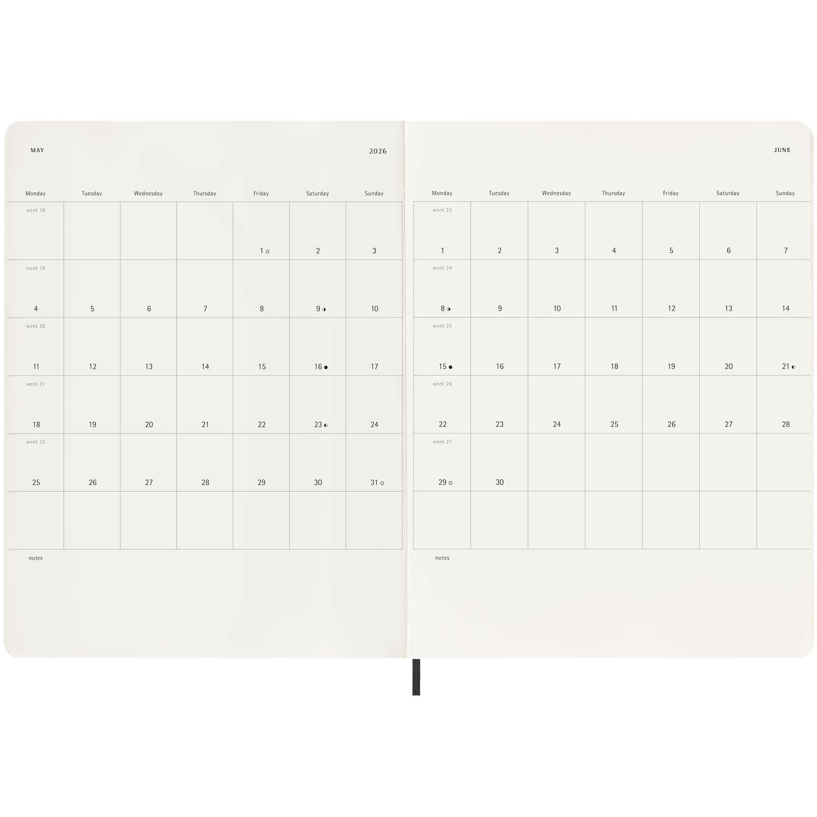 Moleskine Softcover 12 Monate Wochenkalender XL