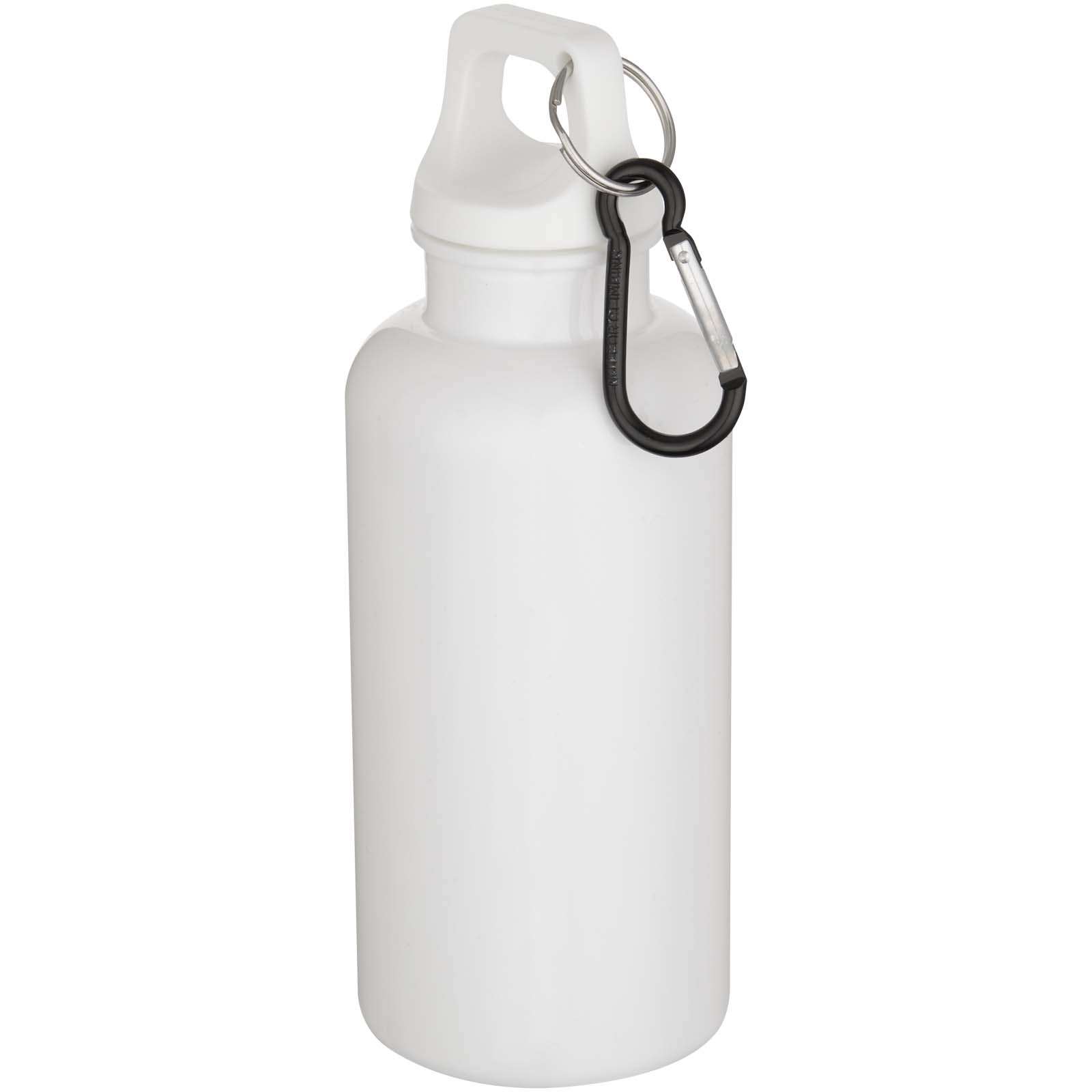 Oregon 400 ml einfarbige RS-zertifizierte Trinkflasche aus recyceltem Kunststoff mit Karabinerhaken 