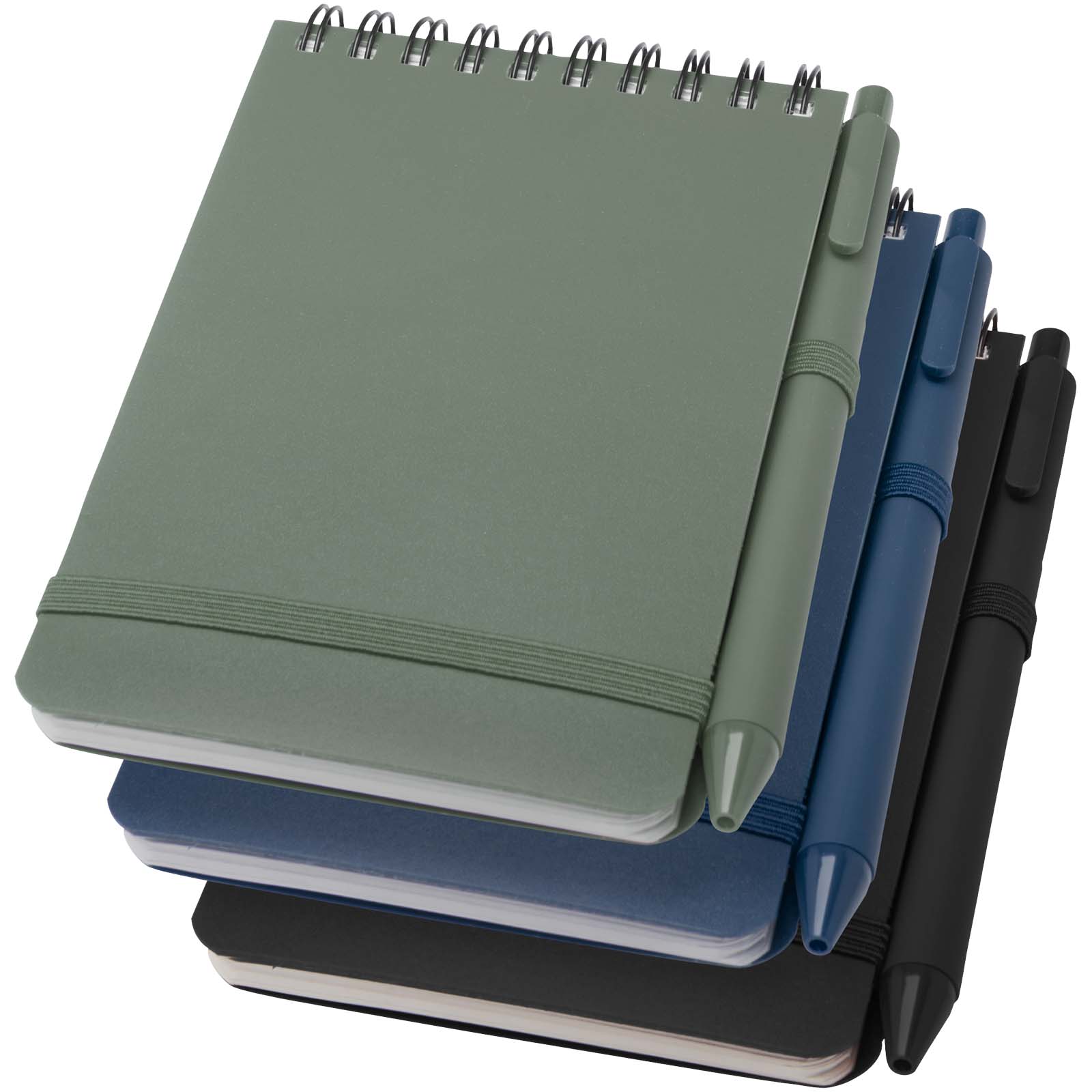 Thalaasa A6 Hardcover Notizbuch aus Ocean Bound Kunststoff mit Kugelschreiber (schwarze Mine)