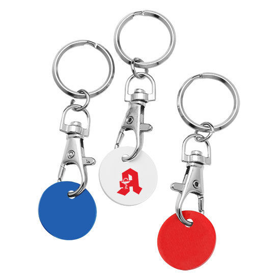 Einkaufswagenchip in 1€ Größe mit Karabinerhaken