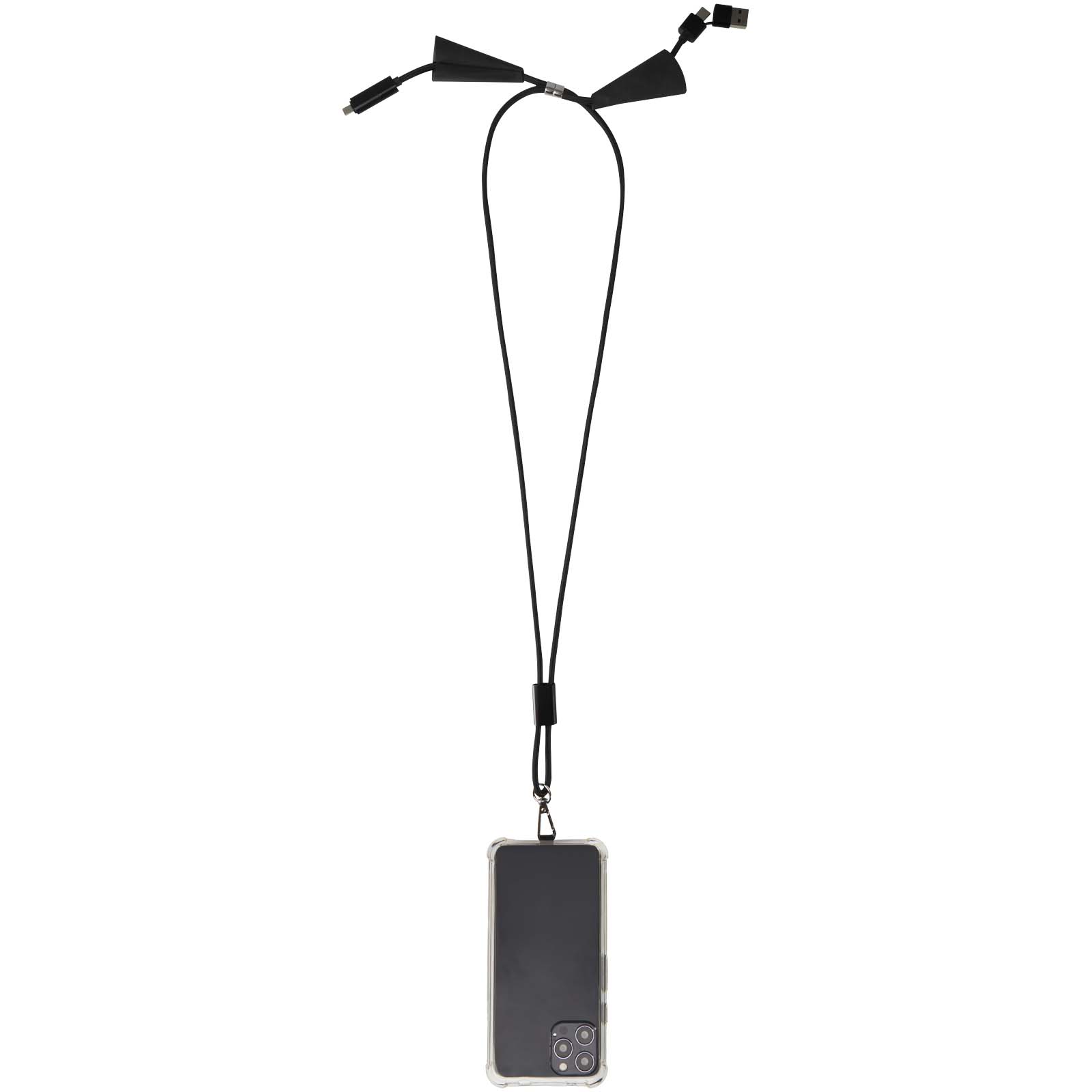 Funi 5 in 1 Lanyard Kabel aus recyceltem Kunststoff für Smartphones mit integrierter Datensynchronisierung und 100 W Schnelll