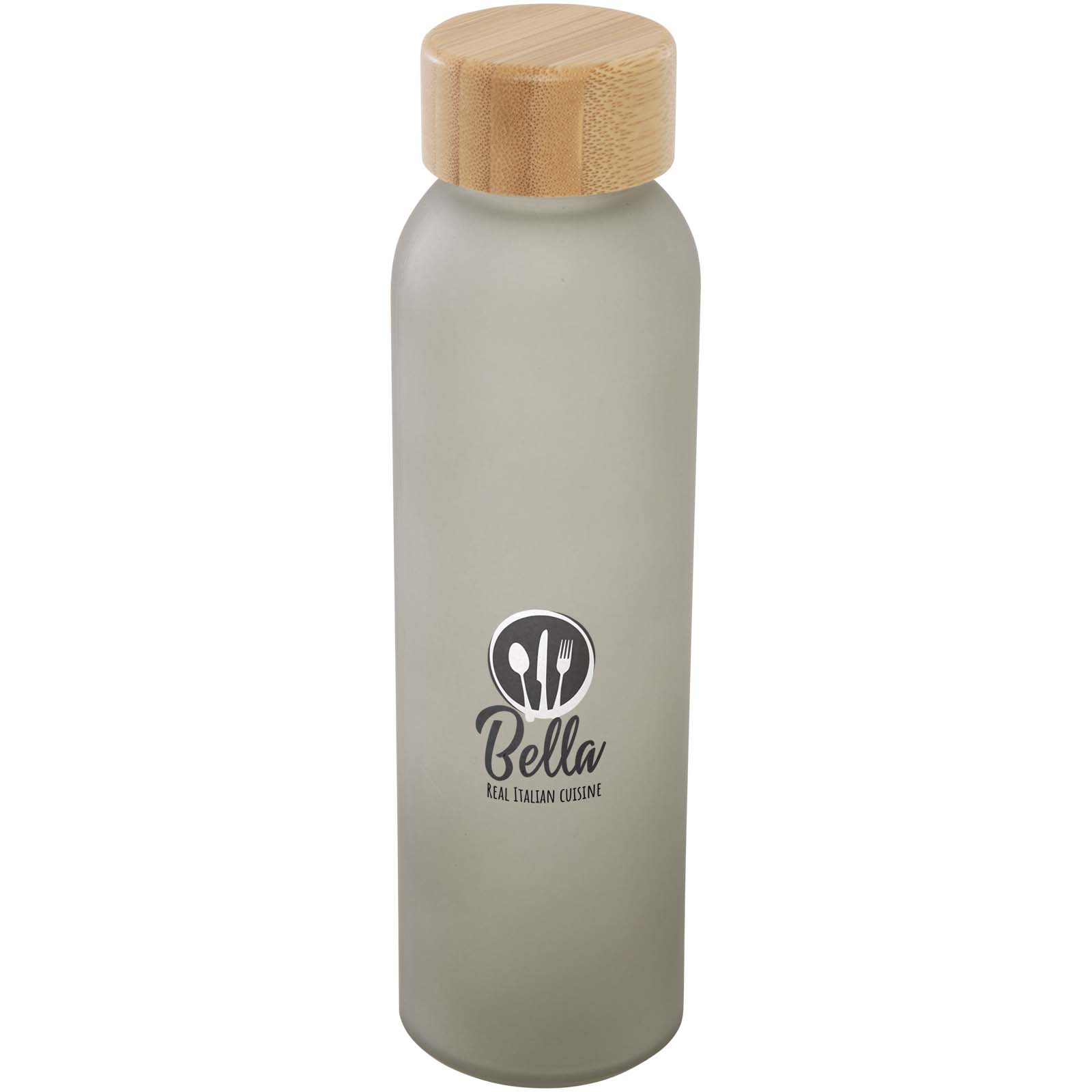 Lume 500 ml Flasche aus mattiertem Kalknatronglas mit Bambusdeckel