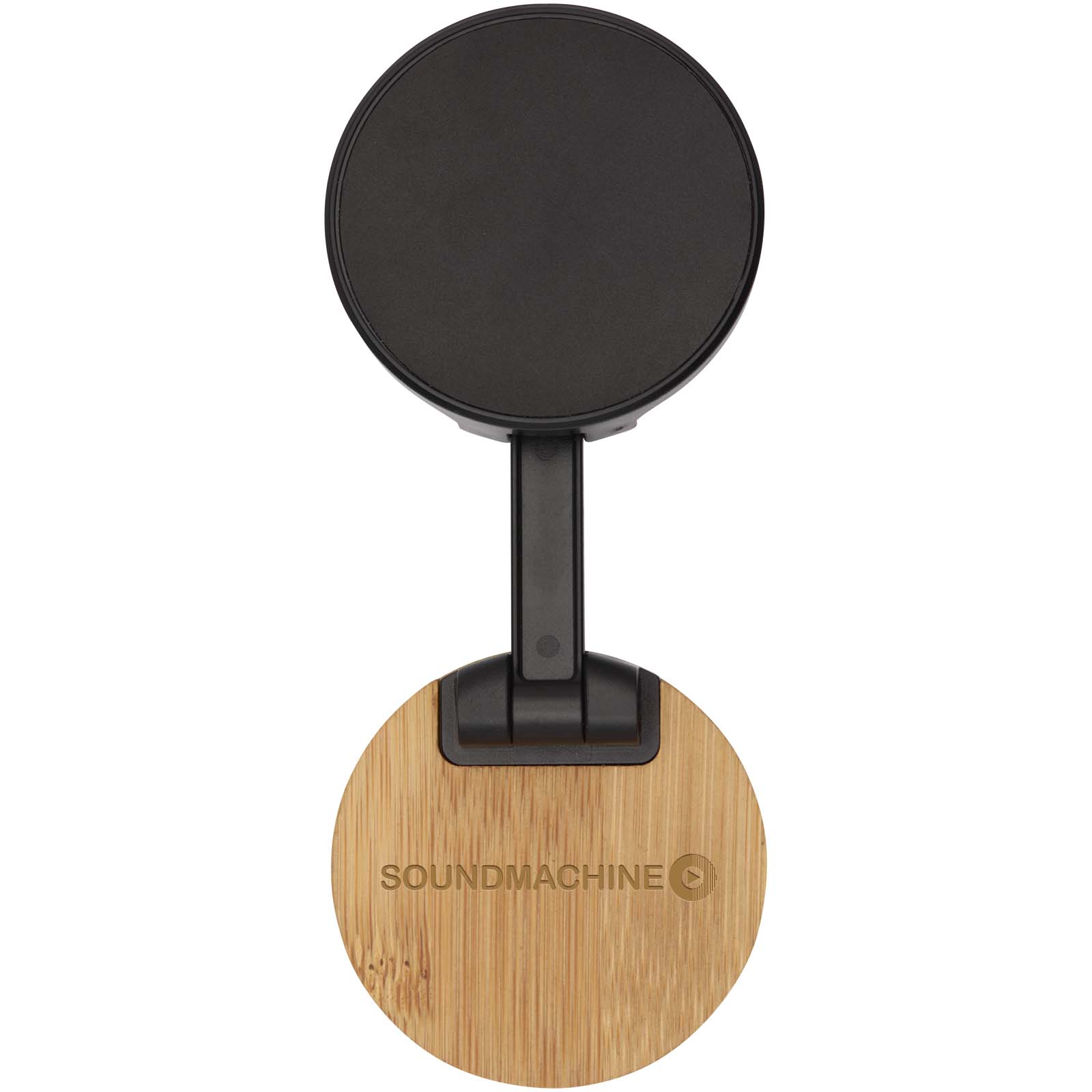 Alcor Klappbare magnetische Smartphonehalterung aus recyceltem Kunststoff mit Bambusdetails