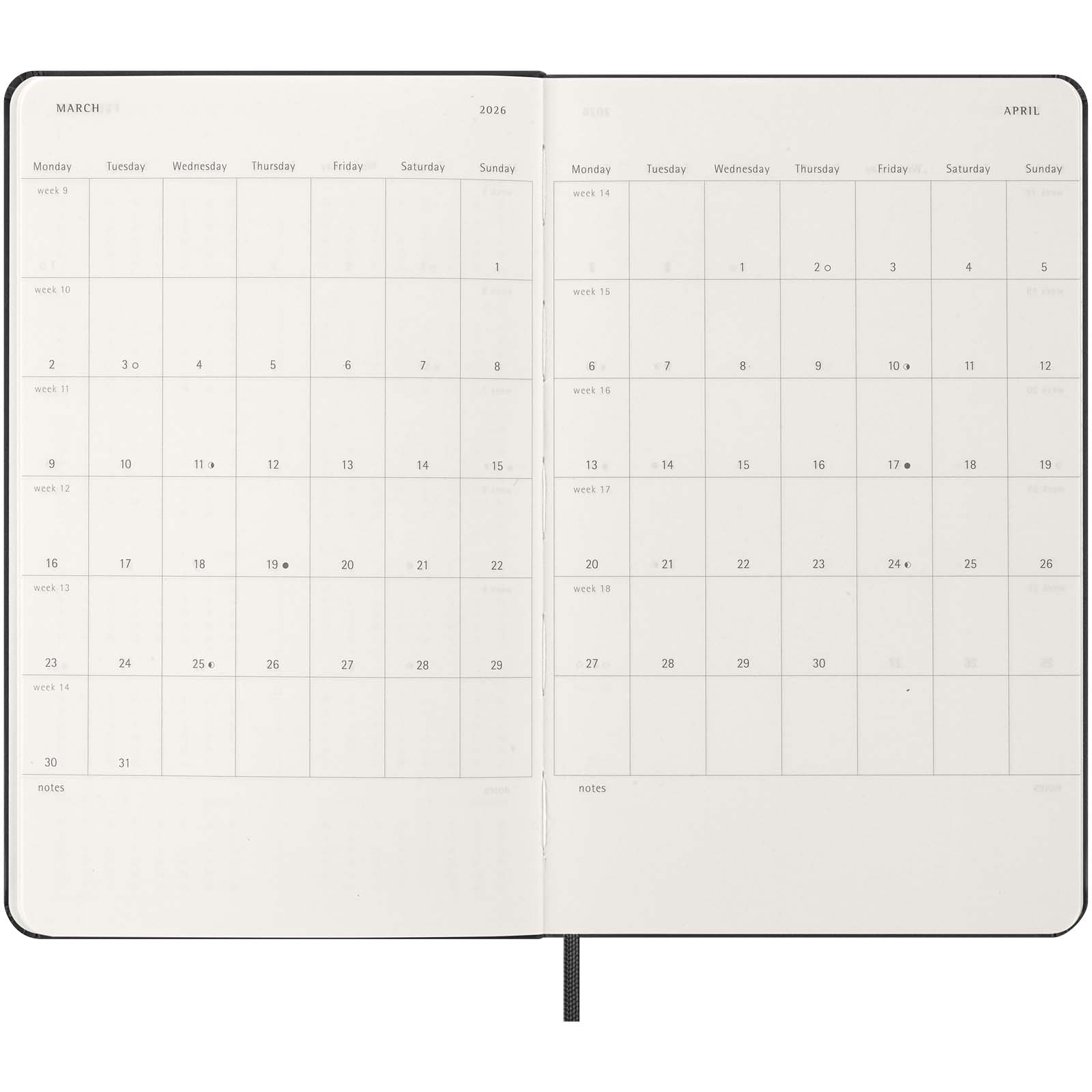 Moleskine Hardcover 12 Monate Wochenkalender L vertikal