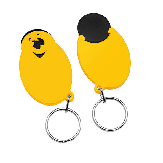 Chiphalter "Smile" mit Einkaufswagenchip in 1€ Größe