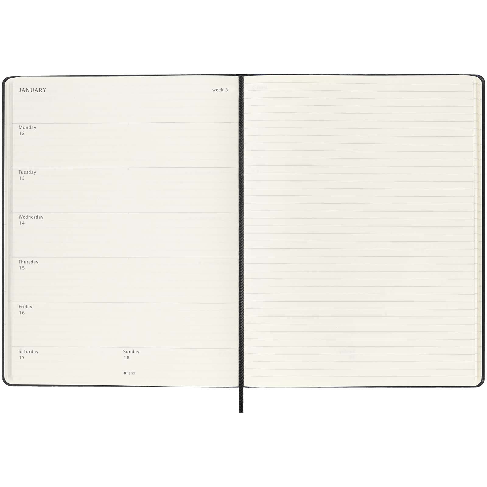 Moleskine Hardcover 12 Monate Wochenkalender XL