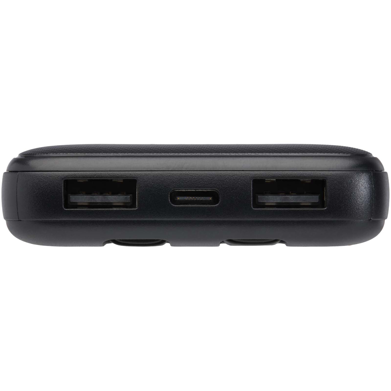 Adhil 10 W 10.000 mAh Powerbank aus recyceltem Kunststoff mit 2 integrierten Kabeln