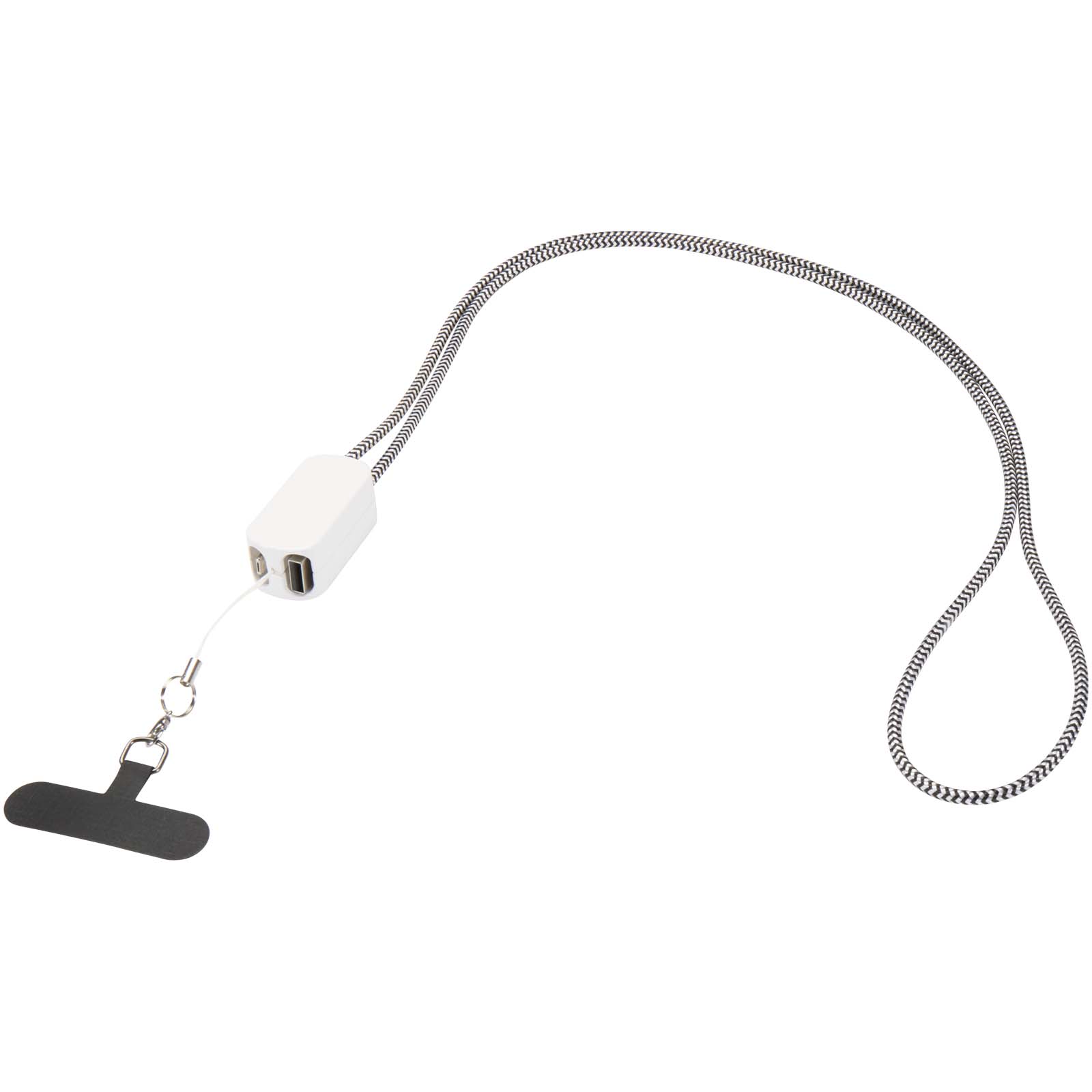 Anser Smartphone Lanyard aus recyceltem Kunststoff mit 27 W 5-in-1 integriertem Kabel
