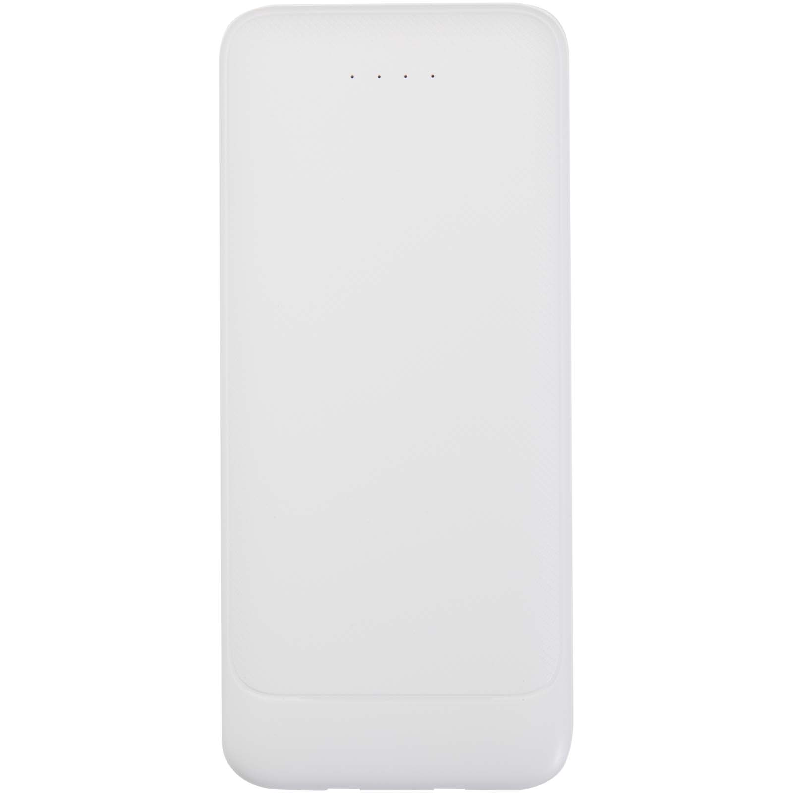 Adhil 10 W 10.000 mAh Powerbank aus recyceltem Kunststoff mit 2 integrierten Kabeln