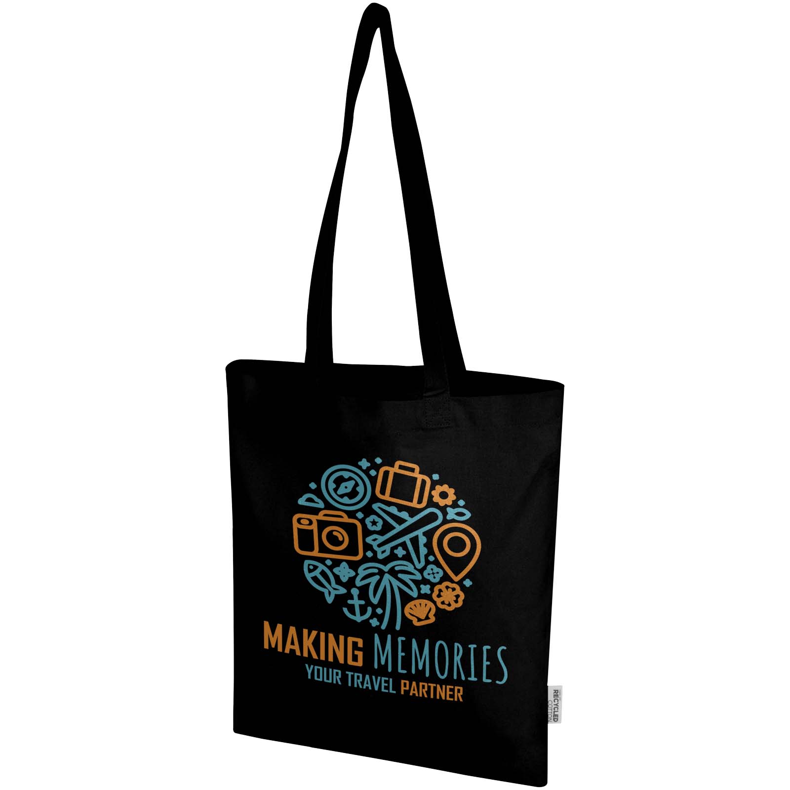 Madras Blend 140 g/m² Tragetasche aus GRS-recycelter Baumwolle 7L