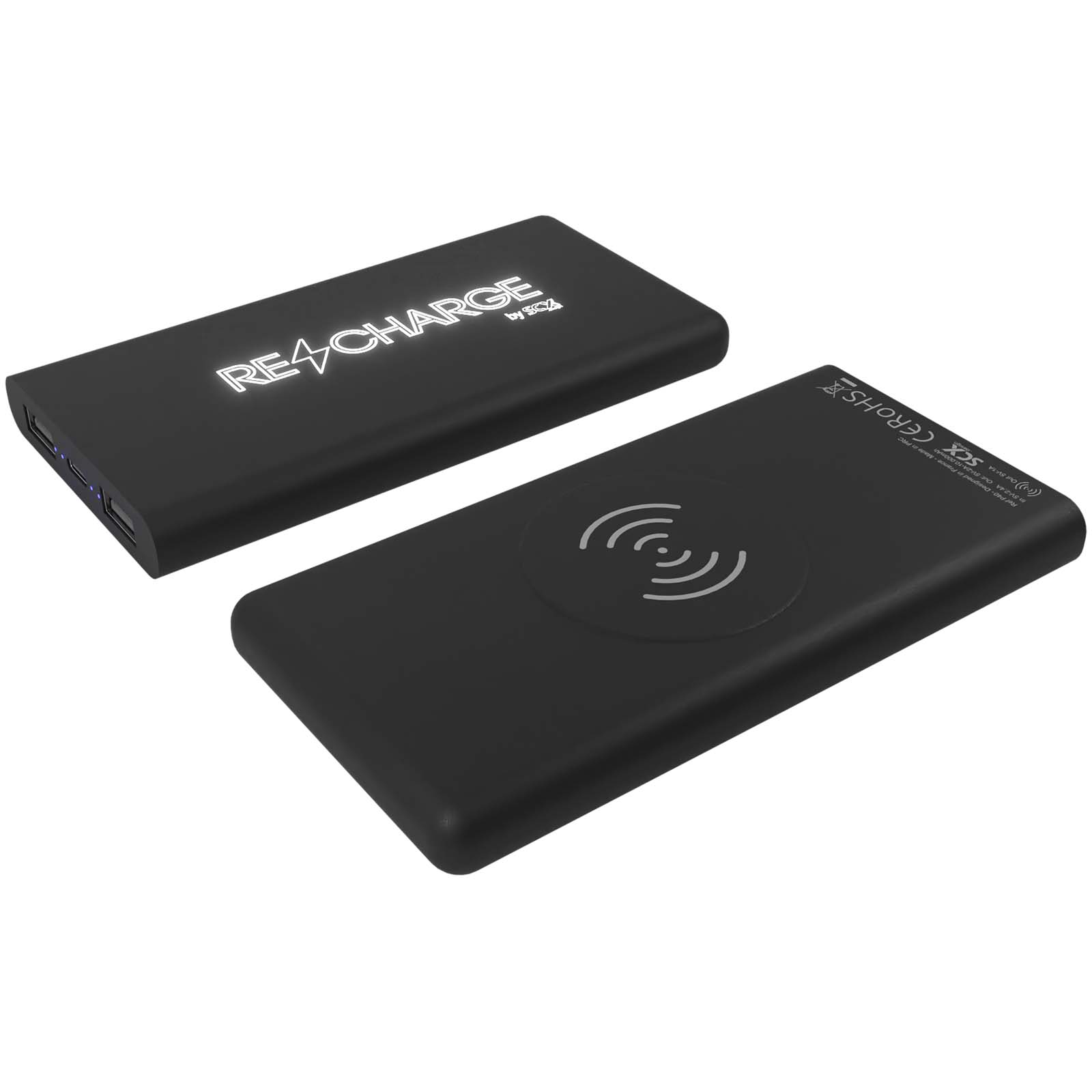 SCX.design P40 10.000 mAh kabellose Powerbank mit Leuchtlogo 