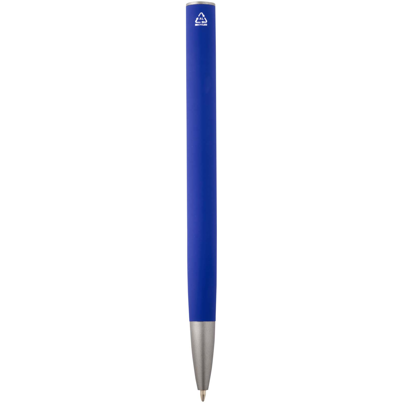 Ziguur Kugelschreiber aus recyceltem Aluminium (blaue Mine)