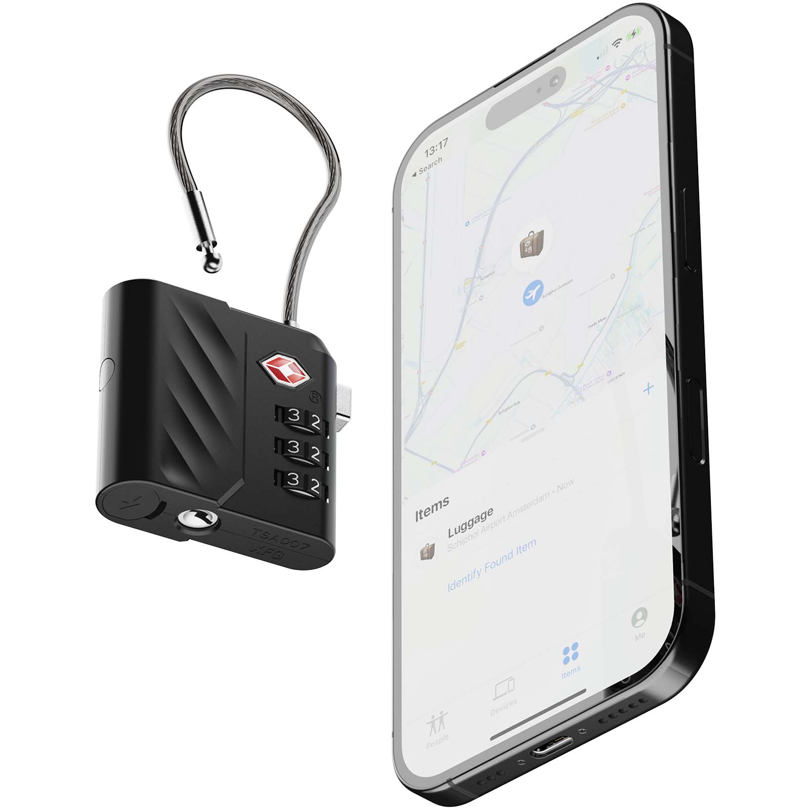 Xtorm Lock Tag TSA Zahlenschloss mit Standort Tracker