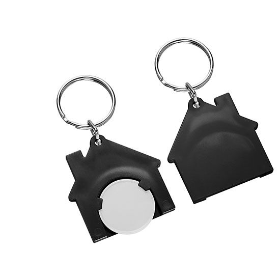 Chiphalter "Haus" mit Einkaufswagenchip in 1€ Größe