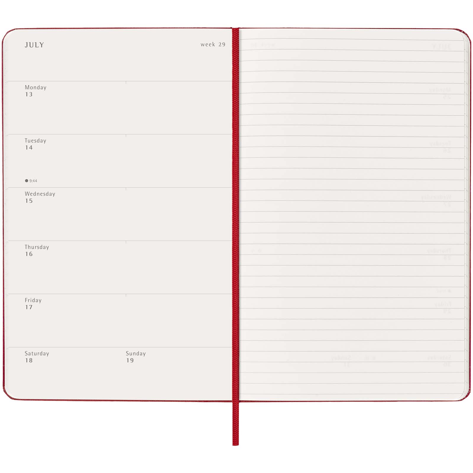Moleskine Hardcover 12 Monate Wochenkalender L