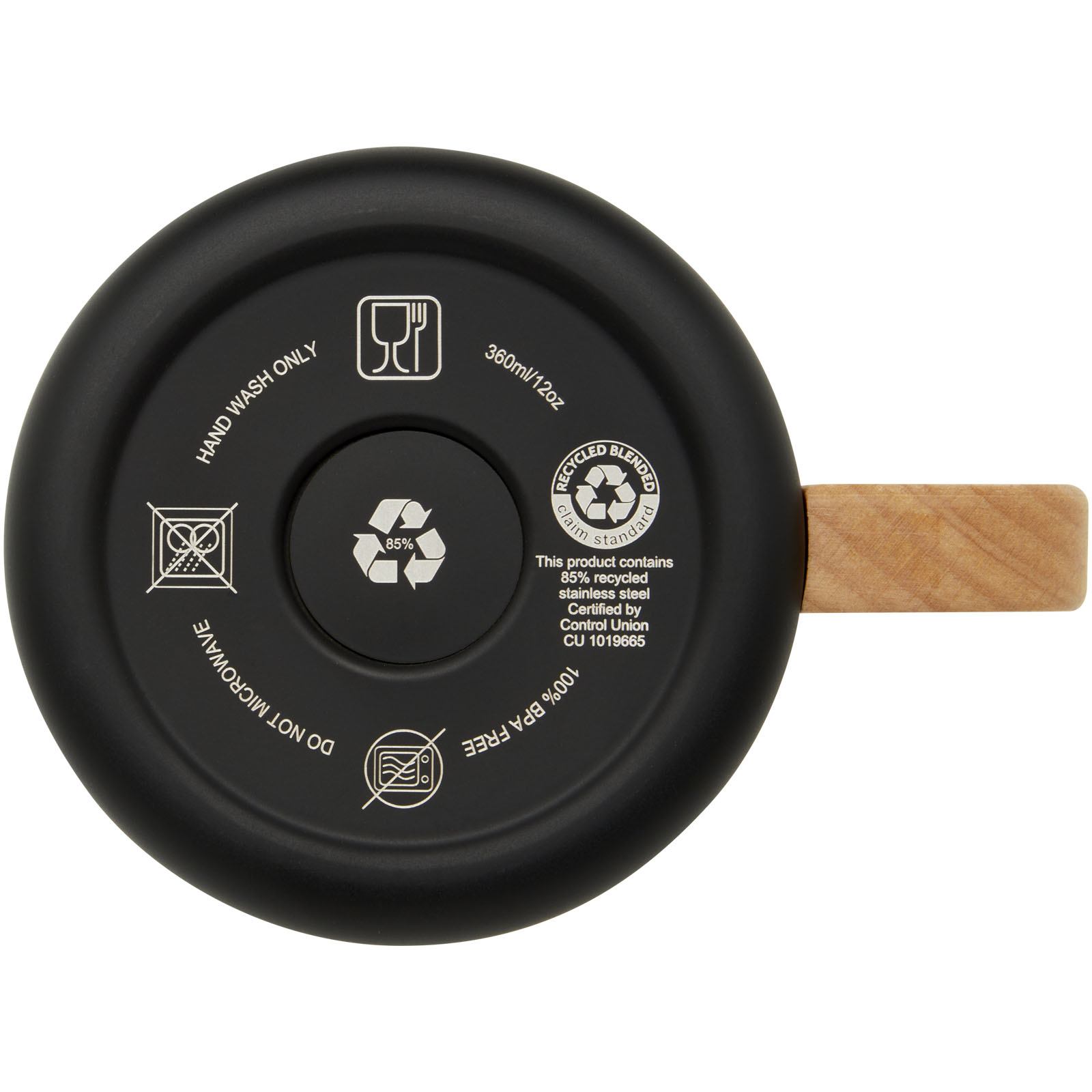 Bjorn RCS-zertifizierter Becher aus recyceltem Edelstahl mit Kupfer-Vakuumisolierung, 360 ml