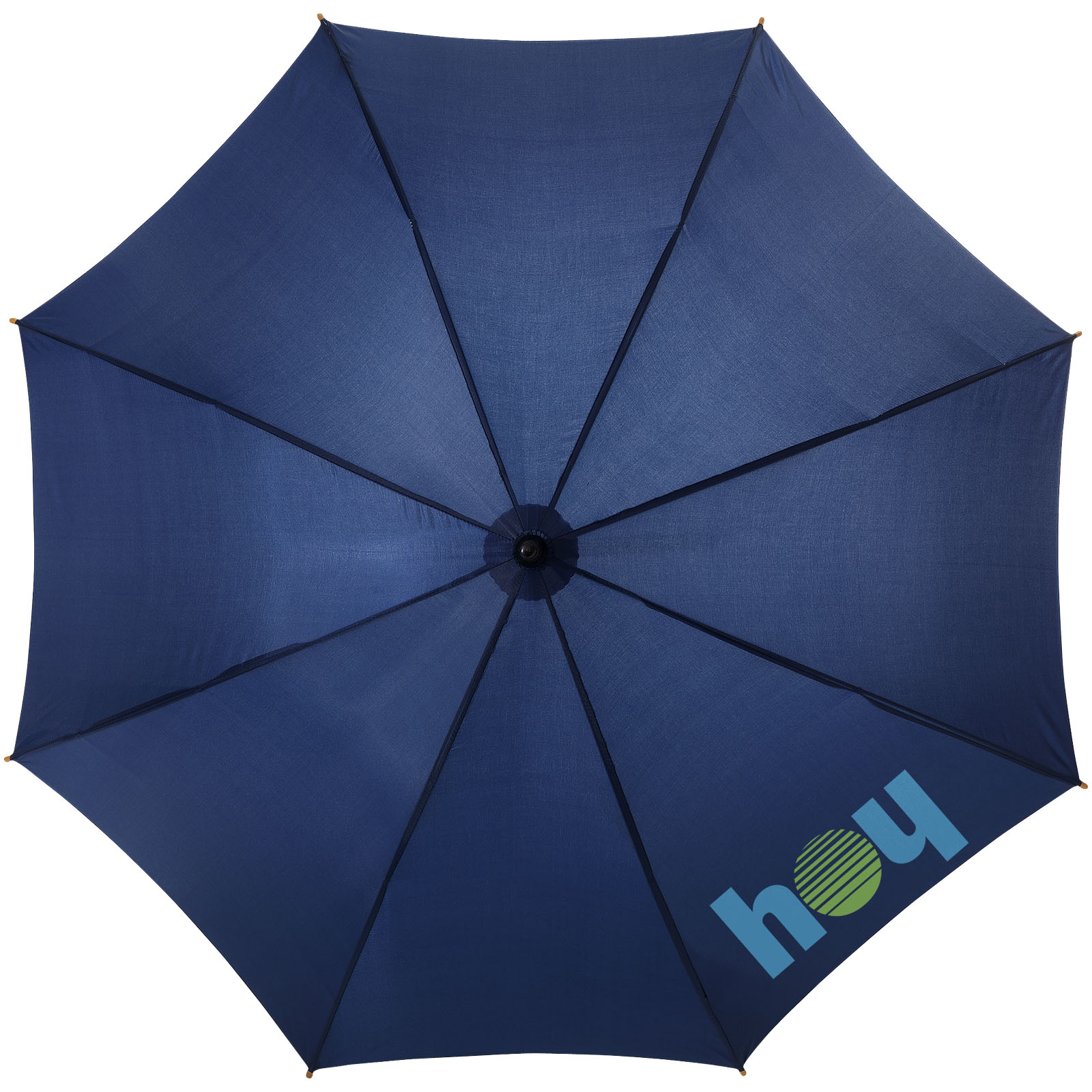 Kyle 23" Automatikregenschirm mit Holzstange und -griff