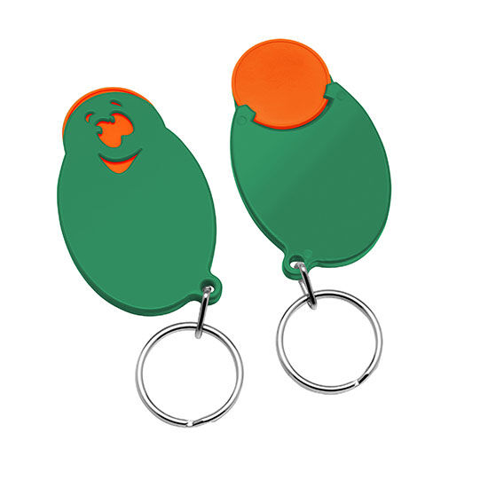 Chiphalter "Smile" mit Einkaufswagenchip in 1€ Größe