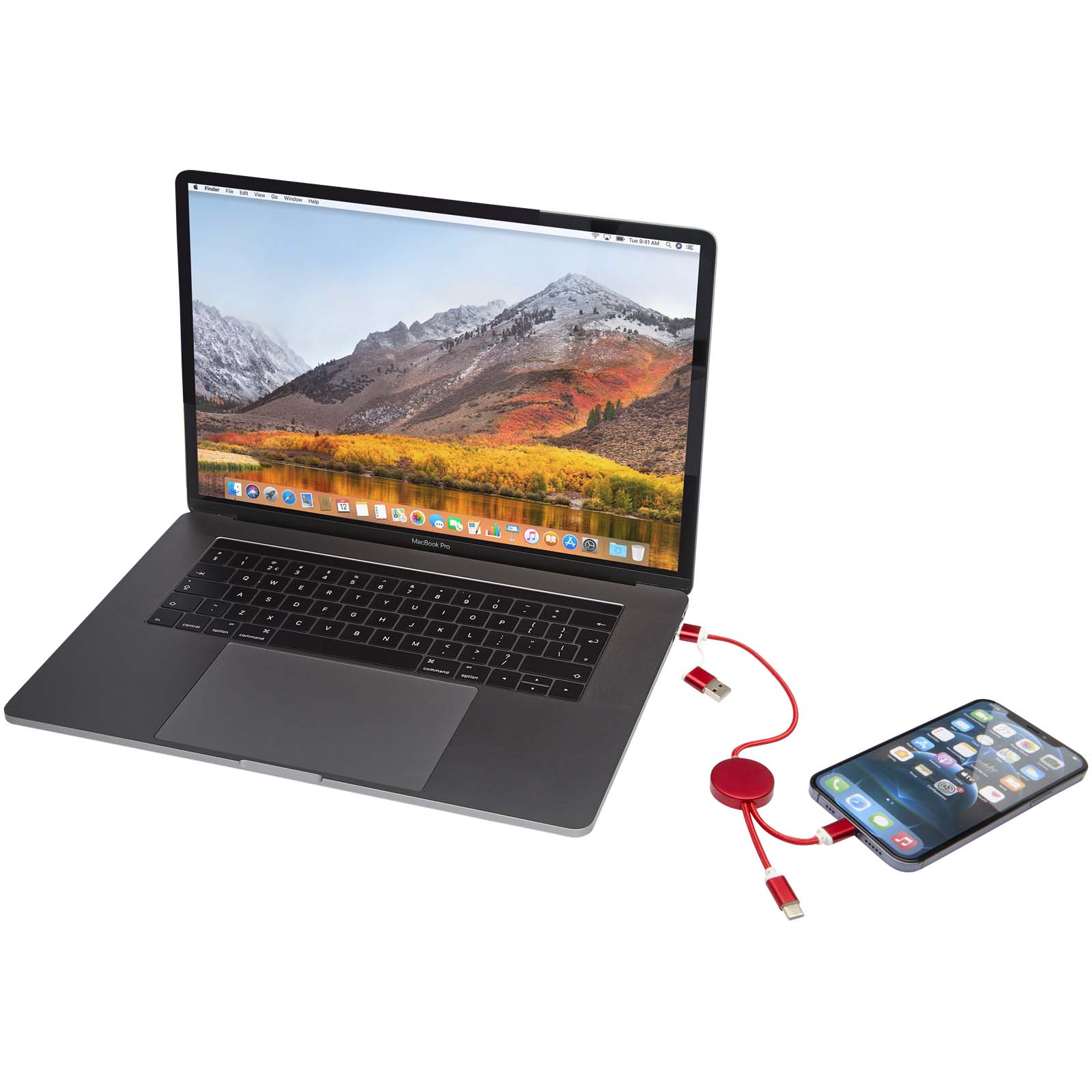 Alasia 30 cm 5-in-1 Kabel aus recyceltem Kunststoff für Datenübertragung und 27W Schnellladung