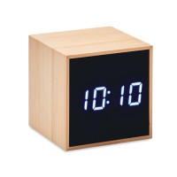 Mara Clock - LED Tischuhr Bambus
