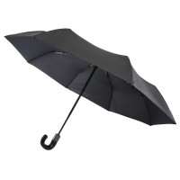 Montebello Faltbarer, selbstöffnender/schließender 21" Regenschirm mit gebogenem Griff
