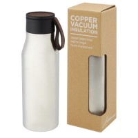 Ljungan Mit Kupfer vakuumisolierte 500 ml Edelstahlflasche mit PU Kunststoff Lederband und Deckel